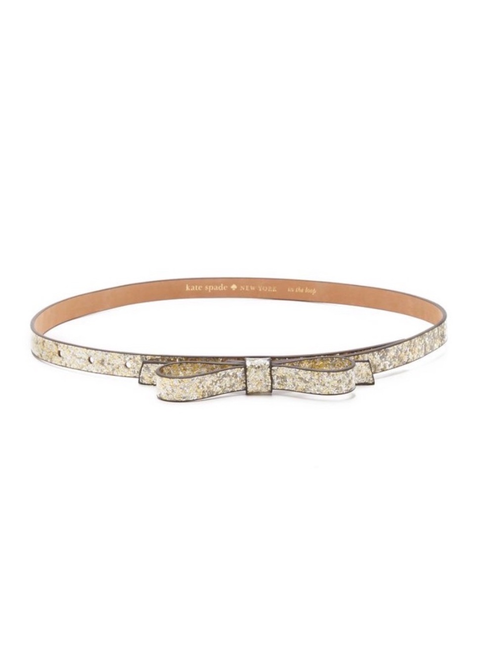 Kate Spade Gold Glitter Bow Belt